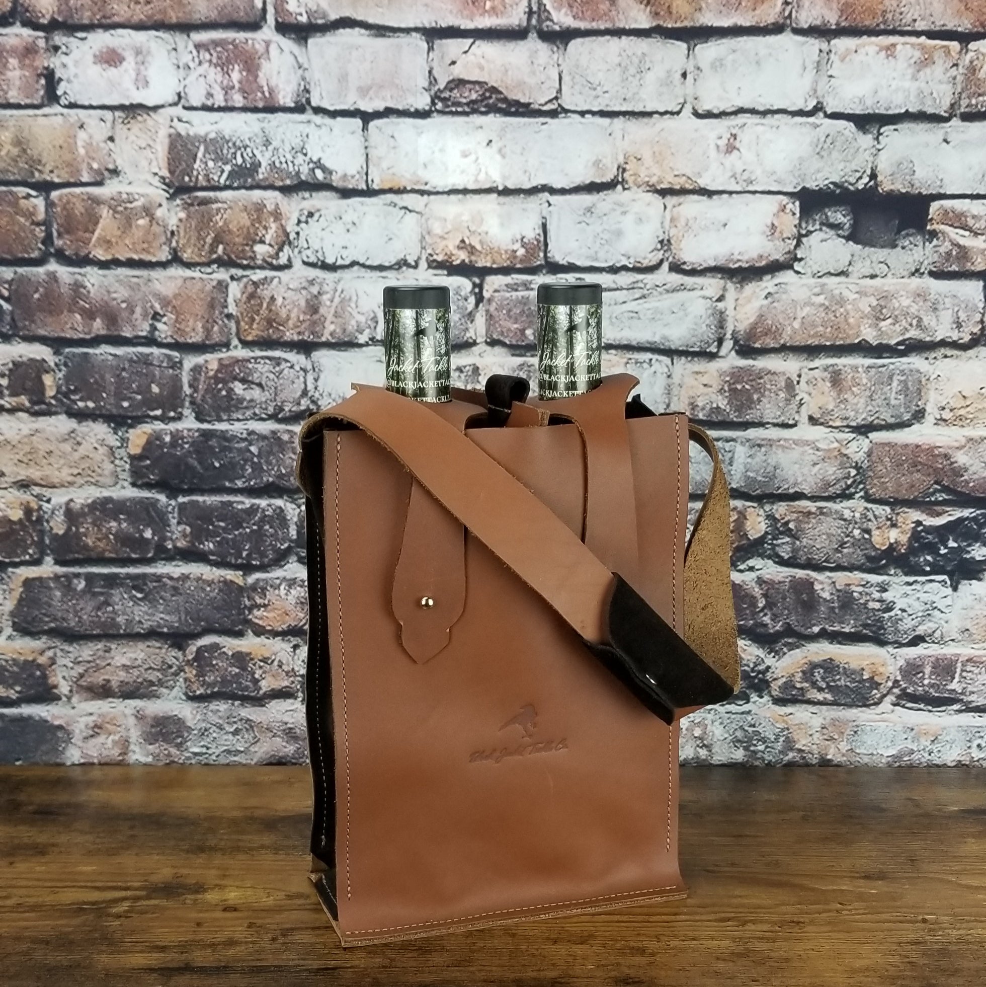 Double-Bottle Wine Courier | Brown