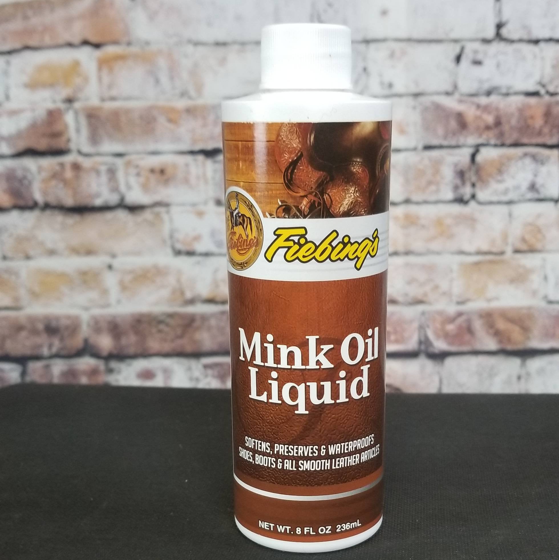 Fiebing's Mink Oil leather conditioner and weatherproofing in liquid form 