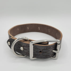 Leather Dog Collar | Engraved with Crystals